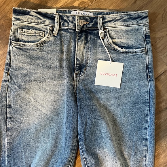 Lovervet By Vervet High Rise Distressed Detail Straight Jeans - Picture 2 of 6